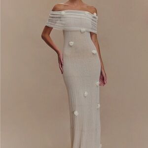 Meshki Brynn Orchid Knit Maxi Dress-Ivory